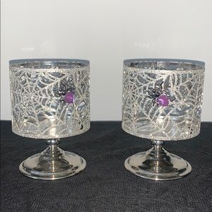 Two bath and body works halloween candle holders